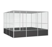 (anthracite, 302.5 x 324.5 x 211.5 cm) vidaXL Bird Cage Galvanised Steel Aviary House Anthracite/Grey Multi Sizes