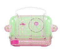Bird cage, bird cages Clear Abs Travel Cage Parrot Birdcage Ventilation Detachable Bird Cage Small Durable Bird Carriers(Pink)