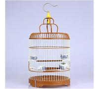 Bird cage, bird cages Hanging Birdcages Small Abs Round Bird House Simple Vintage Bird Cage Portable Bird House Carrier(Brown+full Set)
