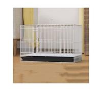 bird cage, bird cages Metal Birdcages Rectangular Bird Carriers ABS Bottom Play Rolling Stand Pet Cage Flight(White s)
