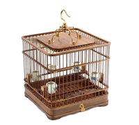 Bird cage, bird cages Wooden Birdcages Vintage Square Bird Cage Simple Bird Carriers Portable Bird House Carrier Home(Bronze Small)