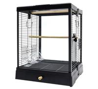 Bird Cage Bird House Wrought Iron Bird Cage Bird Flight Cages With Bottom Tray Parrot Cage For Parakeet Lovebirds Bird Carrier Bird Cages(Black)