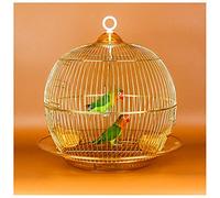 Bird Cage/Birdcages Round Small Parrot Parakeet Metal Cage Decoration Ornamental Cage Small Breeding Parrot Cage Bird Cage Birdcage Parrotlets Aviary,Gold