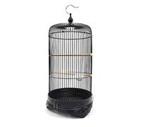 Bird Cage/Birdcages Vintage Round Metal Bird Cage Parrot Cage Peony Tiger Skin Ornamental Cage for Parakeet Canary Love Bird Birdcage Parrotlets Aviary,Black