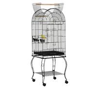 Bird Cage Black 153cm Tall Metal Wire Aviary w/ Stand Perch for Parrots Macaws