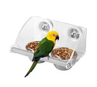 Bird Cage Bowls - 15.3x10.2x9.5cm Stainless Steel Feeding Bowl | Acrylic Parrot Feeder Drinker With Acrylic Stand | For Parakeets Macaws Canaries Parrots Finches Small Animals