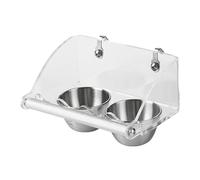 Bird Cage Bowls, Stainless Steel Feeding Container, Parrot Feeder and Drinker with Acrylic Stand - for Cockatiels, Macaws, Canaries, Parrots, Finches,