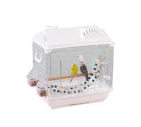 Bird Cage - Breathable, Escape Proof Portable Carrier Made of Iron Wire, Canary Cage, Parakeet Carrier with Wooden Pole, Ladder for Cockatiels, Budgies, Indoor and Outdoor Use