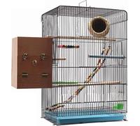 Bird Cage, Budgie Cage, Bird Cage Outdoor Portable Hanging Parrot Bird Cages For Cockatiels Parakeets Conures Pigeons Flight Perches(Light Blue)