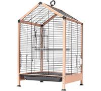 Bird Cage, Budgie Cage, Bird Cage Rust Resistant Metal Cage With Rooftop Ladder For Cockatiels African Parakeets Lovebirds(Dark Green)