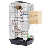 Bird Cage, Budgie Cage, Bird Cage Stainless Steel 37 Inch Hanging Bird Cage With Stand And Bottom Tray Standing Birdcage
