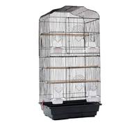 Bird Cage, Budgie Cage, Chicken Coop Large Space Can Be Layered Iron Parrot Cage Large Metal Bird Cage with External Hanging Port Pet Supplies(Black)