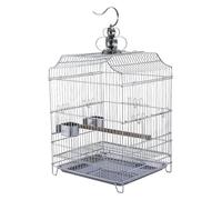 Bird Cage, Budgie Cage Hanging Birdcage With Detachable Tray Luxury Square Flight Bird Cage For Small And Medium Birds Portable