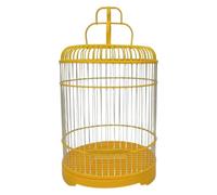 Bird Cage, Budgie Cage Portable Travel Birdcage With Hooks Hanging Flight Bird Cage For Small Birds Pet Bathing Cage Portable(Yellow-)