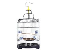 Bird Cage, Budgie Cage Portable Travel Birdcage With Hooks Hanging Flight Bird Cage For Small Birds Pet Bathing Cage Portable(Black-set)