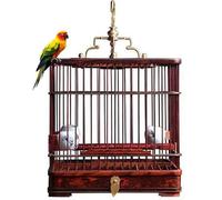 Bird Cage, Budgie Cage, Square Bird Cage Drawer Cage Bottom Bird Cage Wooden Parrot Bird Cage Hanging Bird Cage(23 * 30cm)