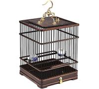 Bird Cage, Budgie Cage, Square Bird Cage Wooden Parrot Bird Cage Hanging Bird Cage(23 * 30cm)