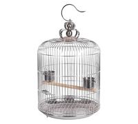 Bird Cage, Budgie Cage Stainless Steel Birdcage For Thrush Peony Starling Flight Bird Cage With Bottom Tray Portable(40cm/15.7in)