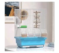 Bird Cage, Budgie Cage With Portable Handle Square Wrought Iron Flight Bird Cage Birdcage With 4 Feeding Boxes And Toys Portable(E)