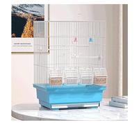 Bird Cage, Budgie Cage With Portable Handle Square Wrought Iron Flight Bird Cage Birdcage With 4 Feeding Boxes And Toys Portable(A)