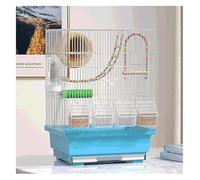 Bird Cage, Budgie Cage With Portable Handle Square Wrought Iron Flight Bird Cage Birdcage With 4 Feeding Boxes And Toys Portable(F)