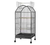 Bird Cage, Budgie Cage Wrought Iron Birdcage With 4 Wheels Easy To Clean Flight Bird Cage For Small And Medium Birds Portable(B)