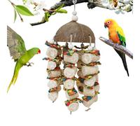 - Bird Cage Chew Toy with Shell and Corn on the Cob, Natural Wood Material, Attractive Parrot Toy, Safe and Stimulating Play Accessories, Durable, Many