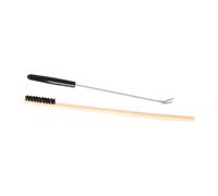 Bird Cage Cleaning Fork with Metal Construction and Gentle Bristle Cleaning for Sensitive Cage Areas for Parrot Keeping- Black Handle
