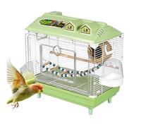 Bird Cage, Clear Portable Cockatiel Carrier, Bird Cage with Wooden Pole for Parakeets, Indoor Cockatoo Macaws Conure Lovebird Finches Home Dorm Apartment Indoor and Outdoor Use