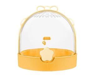 Bird Cage Colorful Mini Birdcage Portable Cage Outdoor Use Handheld Breathable Perch Small Parrots(Yellow)