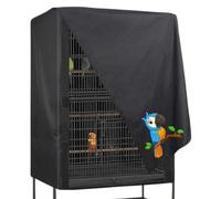 Bird Cage Cover, Parakeet House Protector, Breathable Washable Fabric, Parrot Pattern Design, Night Sunshade, Guard, Lightweight, Easy Fit, Suitable for Small to Medium Cages 18.9x18.9x40.16 Inches
