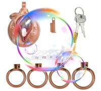 Bird Cage Design, One Key, A Brown Protective Cage With Four Interchangeable Rings, Made Of Hard Resin Material, Easy To Carry