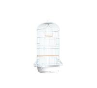 Bird Cage European Style Double Layered Metal Birdcage Hang Parrot Starling Pull-out Chassis Easy to Disassemble Parrot Cage(White)