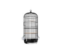 Bird Cage European Style Double Layered Metal Birdcage Hang Parrot Starling Pull-out Chassis Easy to Disassemble Parrot Cage(Black)