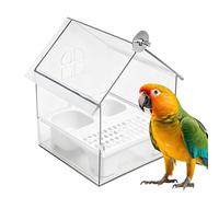 Bird Cage Feeder - 7.28 Inch Drawer Design Birdcages Feeders | Easy Food Adding Cleaning Transparent Cage | Villa Style Bird Feeder For Budgies Small Birds. Abs, 655g.