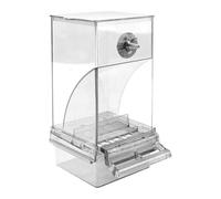 Bird Cage Feeder - Automatic Transparent Acrylic Container, Double-Compartment Food Accessories, No Hanging Device | Parakeet Lovebirds Budgies Canary Squirrel Finch Clear Acrylic 2026 Model