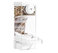 Bird Cage Feeder - Double-Stand Transparent Bowl, Automatic Food Dispenser, Easy Refill Feeding for Pet Birds Aviary Finch Monk Parrots, Bird Accessory, 8.46 x 3.54 x 3.42 Inches