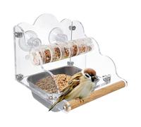 Bird Cage Feeder | Splash-Proof Pet Supplies with Perch | Fun Rotating Bird Food Container,for Home Balcony Garden Yard Cockatiels Lovebirds Budgies Parakeet Cockatoos Parrot