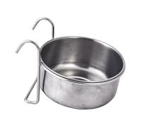 Bird Cage Feeder Suspended Stainless Steel Water Dish with Hook
