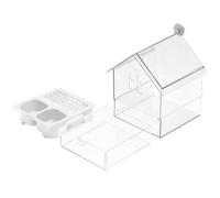 Bird Cage Feeder - Transparent External Food Container - Pull Out Drawer Feeding Box - Decorative Parrot Seed Dispenser for Cage Home Dorm Apartment Bedroom Living Room Pet Accessories