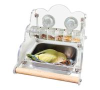 Bird Cage Feeder,Transparent Pet Supplies with Steel Bowl | Parakeet Cage Feeder Water Tray | for Cockatiels Lovebirds Budgies Parakeet Cockatoos Parrot Balcony Indoor Garden