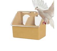 Bird Cage Feeder Waterproof Large Bowl | Pet Pigeon Food Dispenser Box for Parakeet Parrot Chicken Quail Poultry Indoor Outdoor Garden Backyard Farm Light Coffee