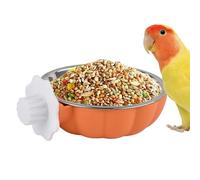 Bird Cage Feeding Bowls - Cage Accessories Food and Water Bowl - Hanging Leak-Proof Stainless Steel Bowl for Bathing Possibility Conure Lovebird Cockatiel