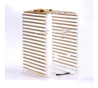 Bird Cage Flat Top Acrylic Bird Cage Portable Breathable Ornamental Outdoor Bird Cage Easy to Clean and Assemble Pet House(Small)