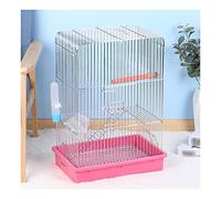 Bird Cage Flat-Top Electroplated Metal Cage Tiger Skin Cockatiel Bird Portable Handle Flying Cage For Canary, Love Bird Flight Cage,A