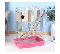 Bird Cage Flat-Top Electroplated Metal Flying Cage Portable Handle for Cockatiel, Canary, Love Bird