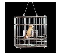 Bird Cage Flight Cage Budgerigar Cage Stainless Steel Square BirdCage Hanging Cage For Small Birds Bird Perches Decor decor(With Accessories)