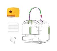 Bird Cage, Foldable Habitat, Easy-Clean Tray, 18.3x18.3x17cm Spacious Nesting Cage for Parakeets, Cockatiels, Budgies, Lovebirds Compact Storage and Transport