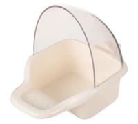 Bird Cage Food Bowl for Small Birds and Parakeets Plastic Beige | Easy Cage Mounting, Simple Cleaning, Deformation Resistant, for Home Use and Young Birds Learning to Eat