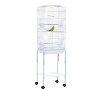 PawHut Bird Cage 153cm for Canary Finch Budgerigar W/ Tray Stand Wheels White